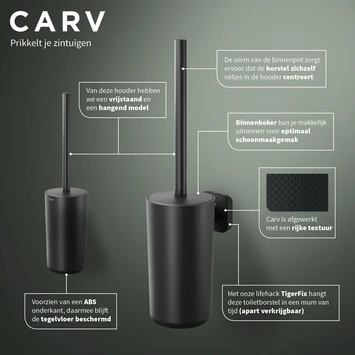 Tiger Toiletborstelhouder Carv Vrijstaand Zwart - Afbeelding 5