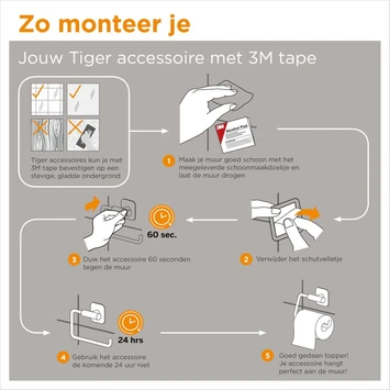 Tiger Reserverolhouder Colar Hangend RVS - Afbeelding 8