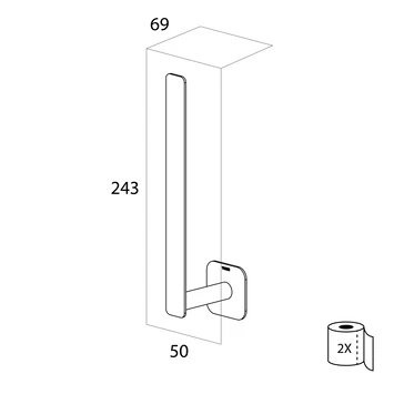 Tiger Reserverolhouder Colar Hangend Chroom - Afbeelding 9