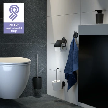 Tiger Tune Toiletrolhouder Met Klep Geborsteld Zwart/mat Zwart - Afbeelding 5