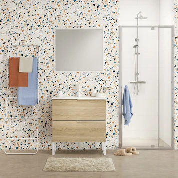 Tiger Badmeubelset Pocket 80 Cm Met 2 Lades Naturel Eik Incl. Looppoten - Afbeelding 2