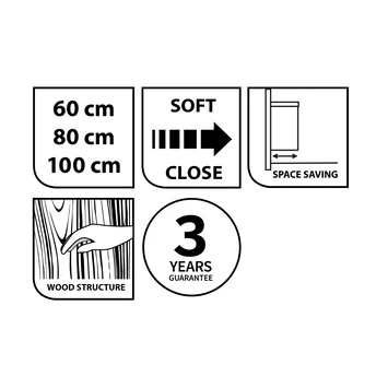 Tiger Badmeubelset Pocket 80 Cm Met 2 Lades Naturel Eik Incl. Looppoten - Afbeelding 5