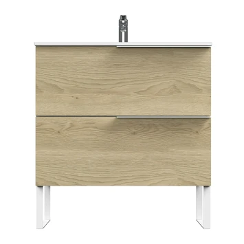 Tiger Badmeubelset Pocket 80 Cm Met 2 Lades Naturel Eik Incl. Looppoten - Afbeelding 6