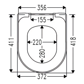 Cedo Tropea Beach Wc Bril Zwart Softclose D-vorm Thermoplast - Afbeelding 2