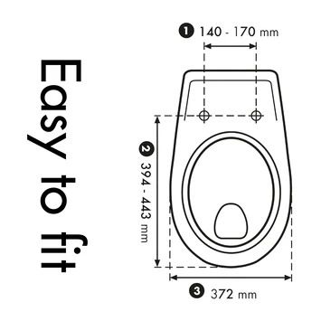 Cedo Tropea Beach Wc Bril Zwart Softclose D-vorm Thermoplast - Afbeelding 5
