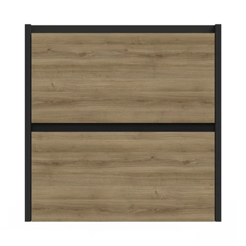 Tiger Reverse Meubelset Met 2 Lades 60 Cm Chalet Eik / Mat Zwart Inclusief Quadro Wastafel Mat Zwart - Afbeelding 4