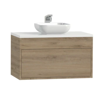 Tiger Helsinki Badkamermeubel 80 Cm Chalet Eiken Met Waskom