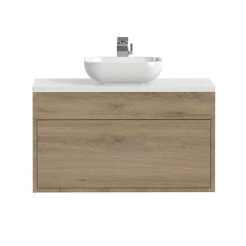 Tiger Helsinki Badkamermeubel 80 Cm Chalet Eiken Met Waskom - Afbeelding 2