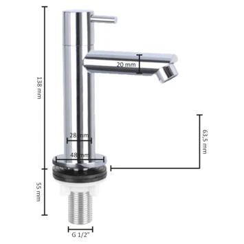 Differnz Fonteinkraan Recht Chroom - Afbeelding 4
