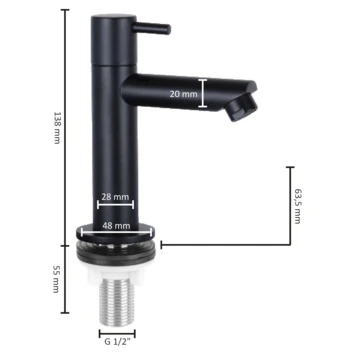 Differnz Fonteinkraan Recht Mat Zwart - Afbeelding 3