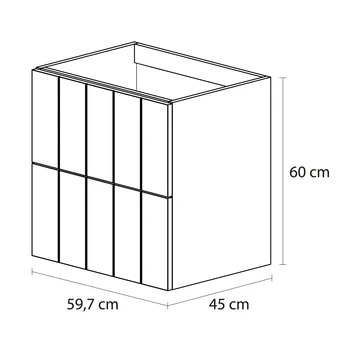 Tiger Maryport Badkamermeubelset 60 Cm Mat Zwart Met Wit Glanzende Polybeton Wastafel En Matzwarte Grepen - Afbeelding 10