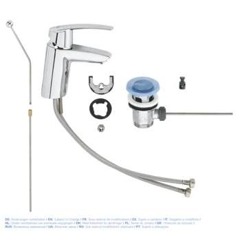 Grohe Wastafelkraan Start Met Rechte Uitloop En Hendel En Waste Chroom - Afbeelding 2