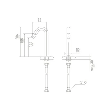 Van Marcke Fonteinkraan Sculpt Met Draaiknop Chroom - Afbeelding 2