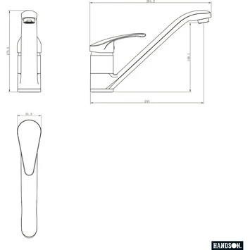Handson Keukenkraan Diane Met Hendel Chroom - Afbeelding 2