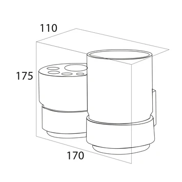 Tiger Dubbele Bekerhouder Ontario Met Bekers Chroom - Afbeelding 2