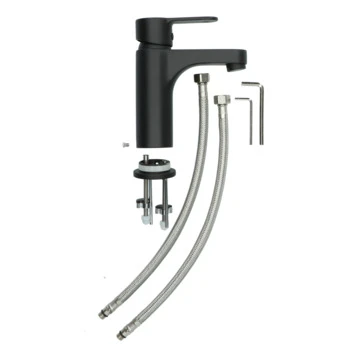 Atlantic Wastafelkraan Parker Met Hendel Zwart - Afbeelding 11