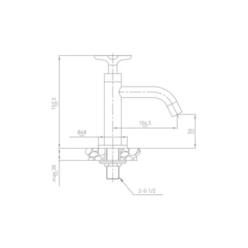 Van Marcke Fonteinkraan Sign Met Draaiknop Chroom - Afbeelding 2