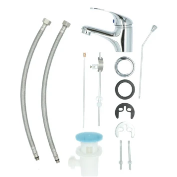 OK Wastafelkraan Met Hendel En Waste Chroom - Afbeelding 11