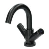 Aqualino Wastafelkraan Fortore 2-knops Met Waste Zwart