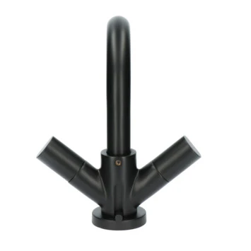 Aqualino Wastafelkraan Fortore 2-knops Met Waste Zwart - Afbeelding 4