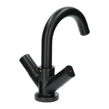 Aqualino Wastafelkraan Fortore 2-knops Met Waste Zwart - Afbeelding 5