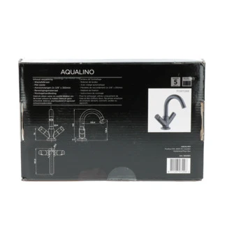 Aqualino Wastafelkraan Fortore 2-knops Met Waste Zwart - Afbeelding 14