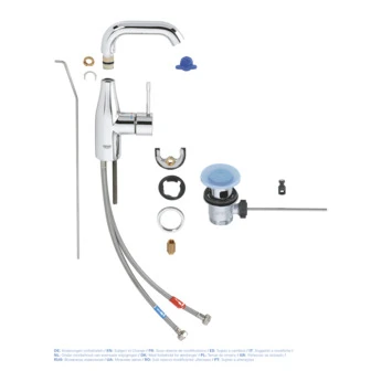 GROHE Wastafelkraan Essence M-size Met Hendel En Waste Chroom - Afbeelding 2
