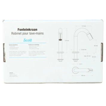 Atlantic Fonteinkraan Scott Met Draaiknop RVS - Afbeelding 11
