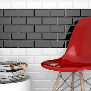 Wandtegel Metro Zwart 7,5x15 Cm 0,5 M² - Afbeelding 3