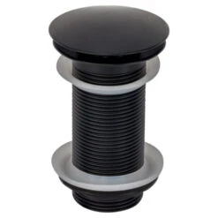 Sanivesk Afvoerplug Click 6/4" Rond + Overloop Lang Zwart