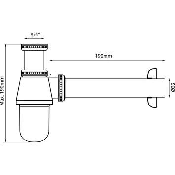 Sanivesk Bekersifon 5/4x32mm Chroom - Afbeelding 2