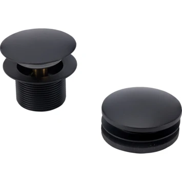 Sanivesk Afvoerplug Bad + Knop Zwart - Afbeelding 2