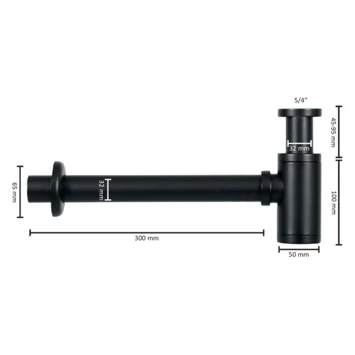 Differnz Sifon Mat Zwart - Afbeelding 3