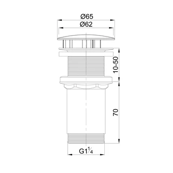 TIGER Ontario Wastafelplug 30-55mm Tbv Kom+font - Afbeelding 4