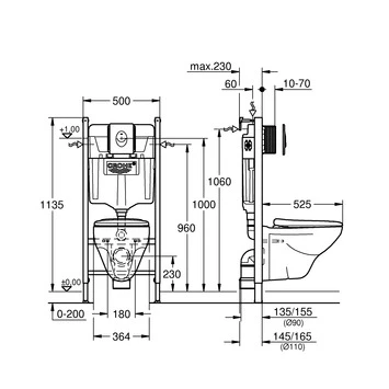 Grohe Inbouwreservoir Lecico Geo Met Randloos Wandcloset - Afbeelding 2