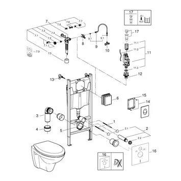 Grohe Inbouwreservoir Lecico Geo Met Randloos Wandcloset - Afbeelding 3