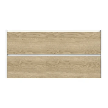 Tiger Reverse Meubelset 120 Cm Met 2 Lades Naturel Eik / Mat Wit Inclusief Oval Wastafel Dubbel Hoogglans Wit - Afbeelding 5