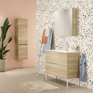 Tiger Badmeubelset Pocket 100 Cm Met 2 Lades Naturel Eik Incl. Looppoten - Afbeelding 2