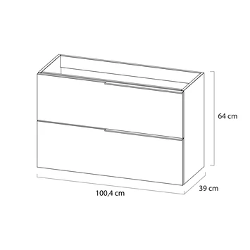 Tiger Badmeubelset Pocket 100 Cm Met 2 Lades Naturel Eik Incl. Looppoten - Afbeelding 3