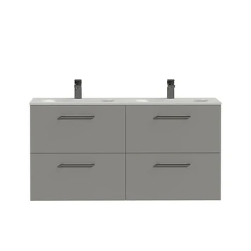 Tiger Badkamermeubel Studio 120cm Matgrijs/mat Wit Met Ronde Greep