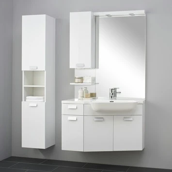 Fabulous Badmeubelset Rechtshoekig Hoogglans Wit 100 Cm