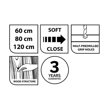 Tiger Badkamermeubel Studio 60cm Chalet Eik/witte Waskom Met Vierkante Greep - Afbeelding 9