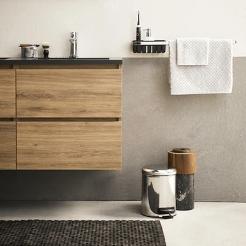 Tiger Karlo Badkamermeubel 120cm Chalet Eik Met Zwart Wastafelblad - Afbeelding 7