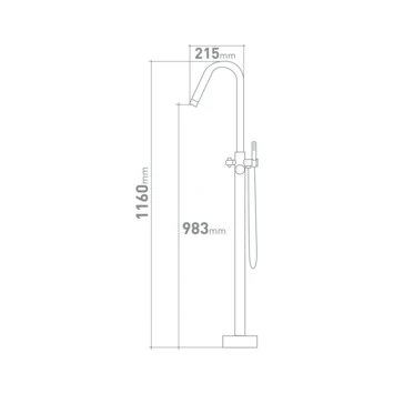 Van Marcke Vrijstaande Badkraan Malta Chroom - Afbeelding 2
