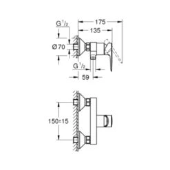 Grohe Douchemengkraan Start Edge -SEALSKIN Store 123 1897