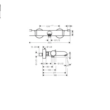 Hansgrohe Thermostatische Badkraan EcoStat Comfort Zwart - Afbeelding 2