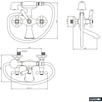 Handson Badkraan Louise Met Handdouche Chroom 15 Cm - Afbeelding 3