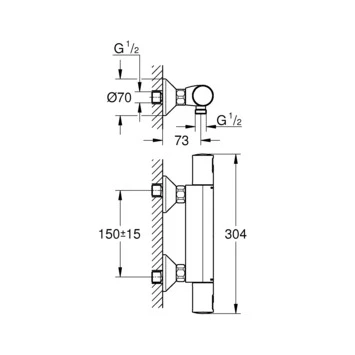 Grohe Thermostatische Douchekraan Precision Start Chroom 15 Cm - Afbeelding 4
