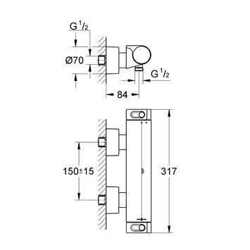 Grohe Thermostatische Douchekraan Grohtherm 2000 15 Cm - Afbeelding 2