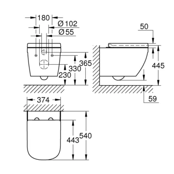Grohe Wandcloset Ceramic - Afbeelding 5